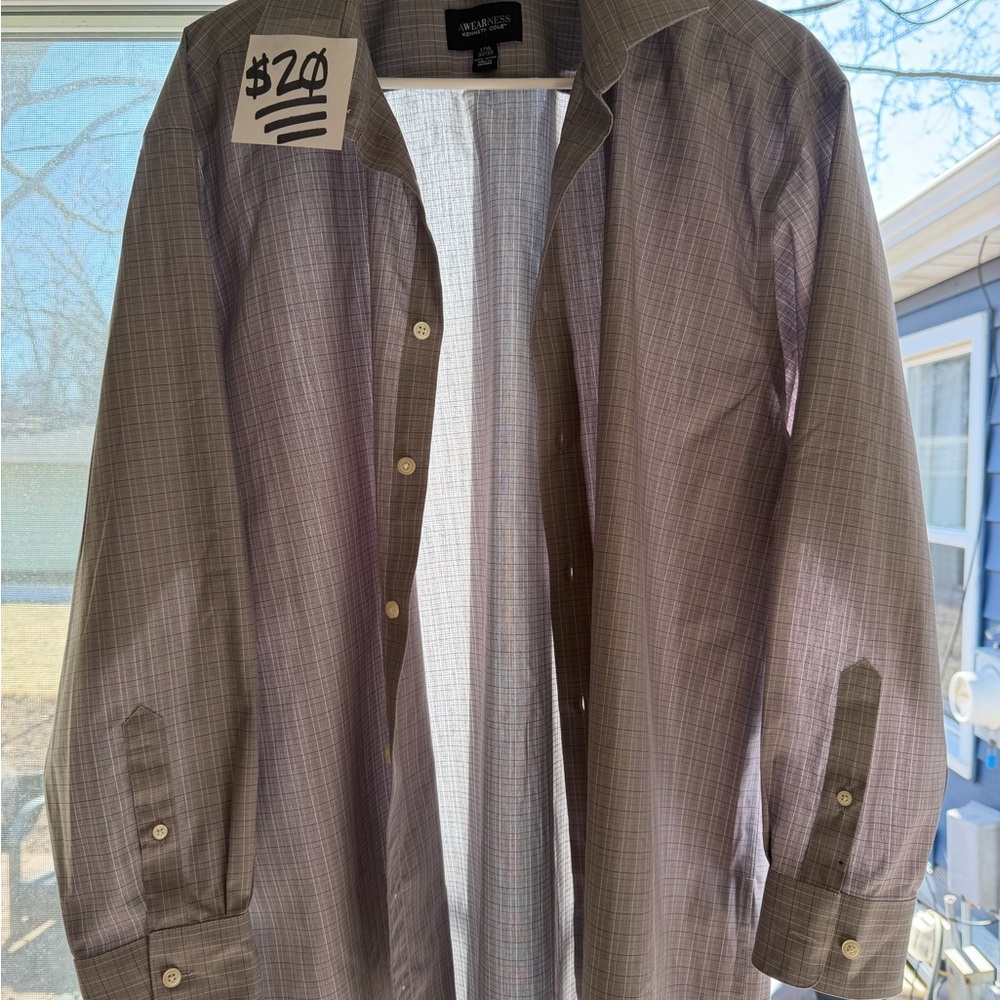 Kenneth Cole Men's Gray Dress Shirt